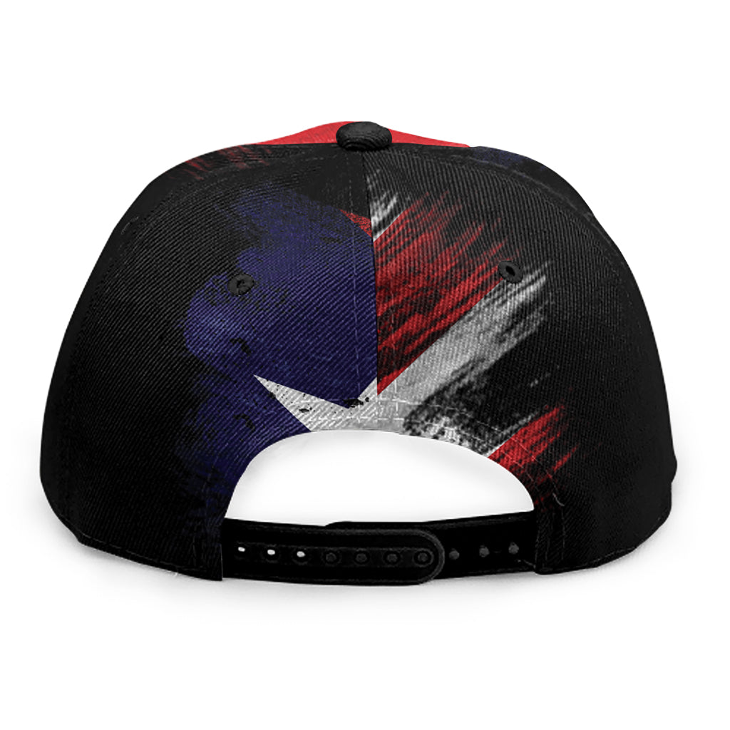 Flag Of Puerto Rico Print Snapback Cap