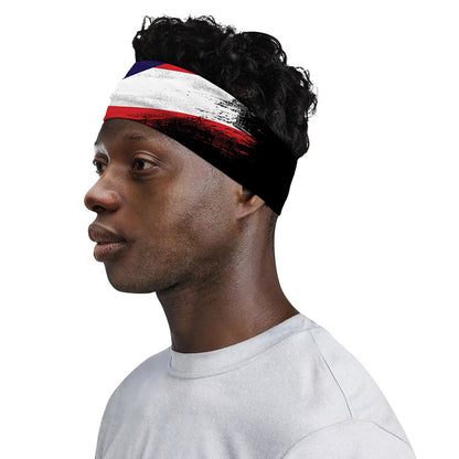 Flag Of Puerto Rico Print Sports Headband