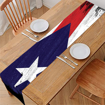 Flag Of Puerto Rico Print Table Runner
