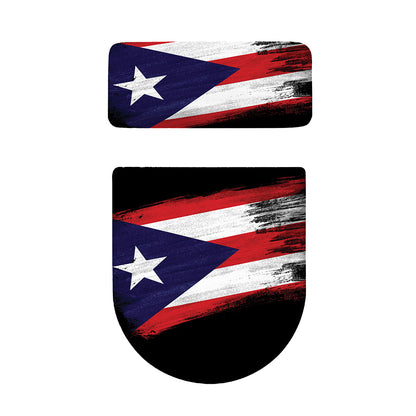 Flag Of Puerto Rico Print Toilet Lid And Tank Cover Set