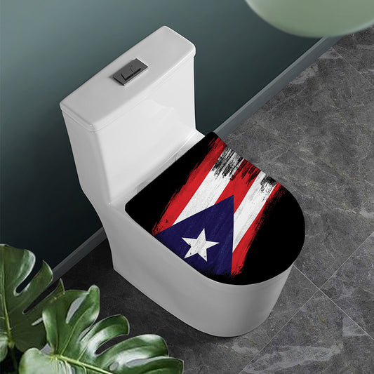 Flag Of Puerto Rico Print Toilet Lid Cover