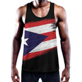 Flag Of Puerto Rico Print Men's Workout Tank Top