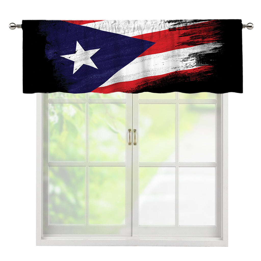 Flag Of Puerto Rico Print Window Valance