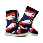 Flag Of Puerto Rico Print Winter Boots
