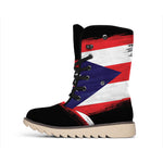 Flag Of Puerto Rico Print Winter Boots