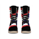 Flag Of Puerto Rico Print Winter Boots