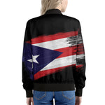 Flag Of Puerto Rico Print Women's Bomber Jacket