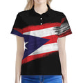 Flag Of Puerto Rico Print Women's Polo Shirt