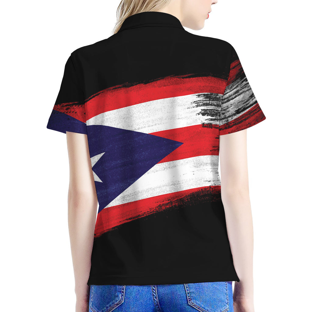 Flag Of Puerto Rico Print Women's Polo Shirt