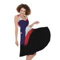 Flag Of Puerto Rico Print Sleeveless Knee Length Dress