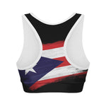Flag Of Puerto Rico Print Women's Sports Bra