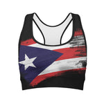 Flag Of Puerto Rico Print Women's Sports Bra