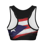 Flag Of Puerto Rico Print Women's Sports Bra