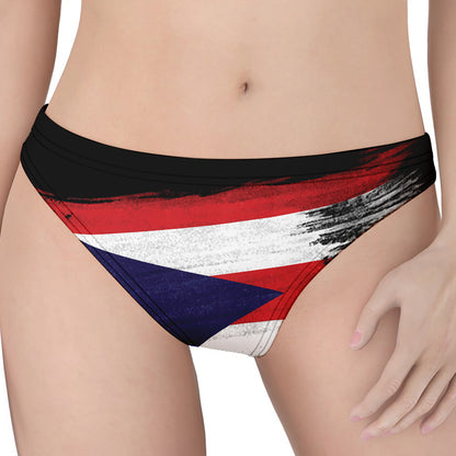 Flag Of Puerto Rico Print Women's Thong