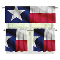 Flag Of Texas Print 3 Piece Kitchen Curtains