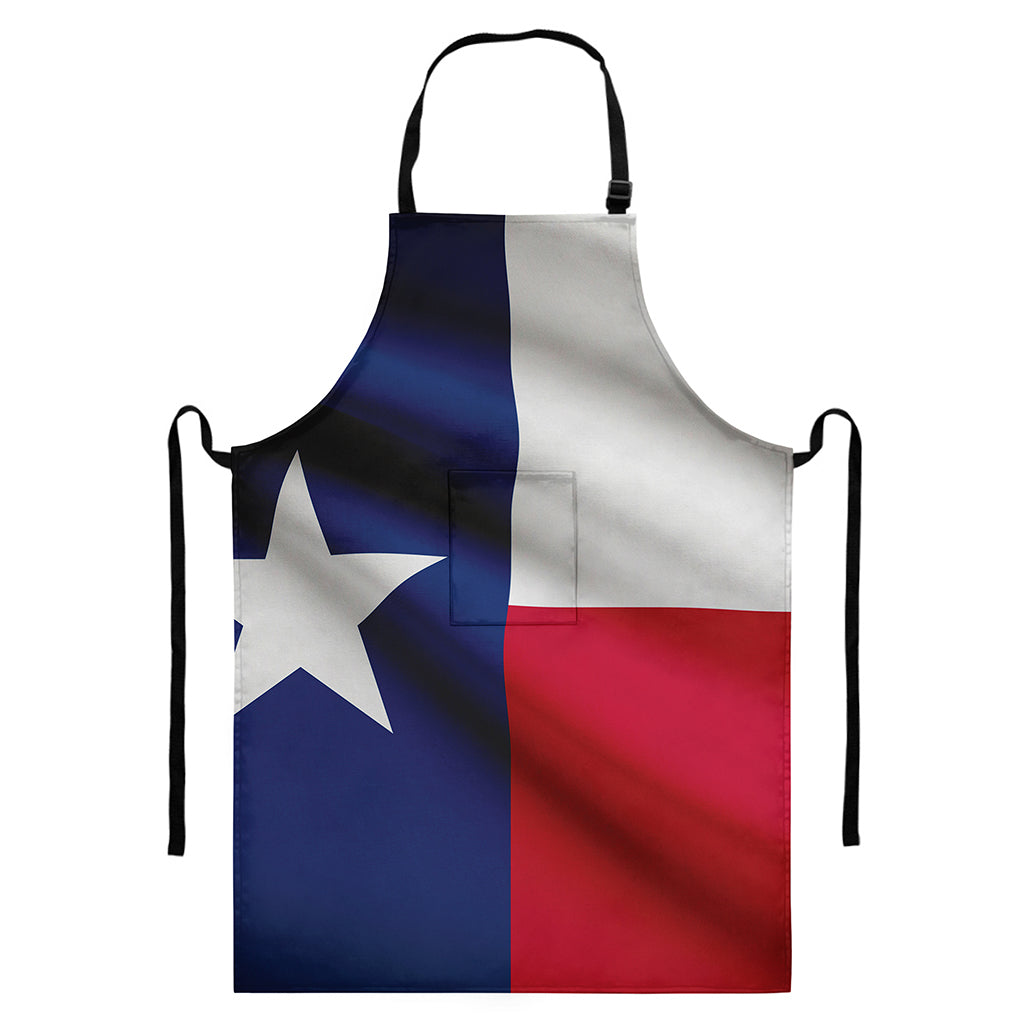 Flag Of Texas Print Bib Apron With Pocket