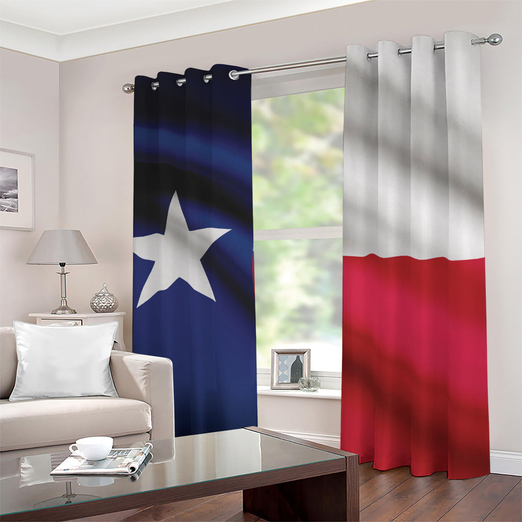 Flag Of Texas Print Blackout Grommet Curtains