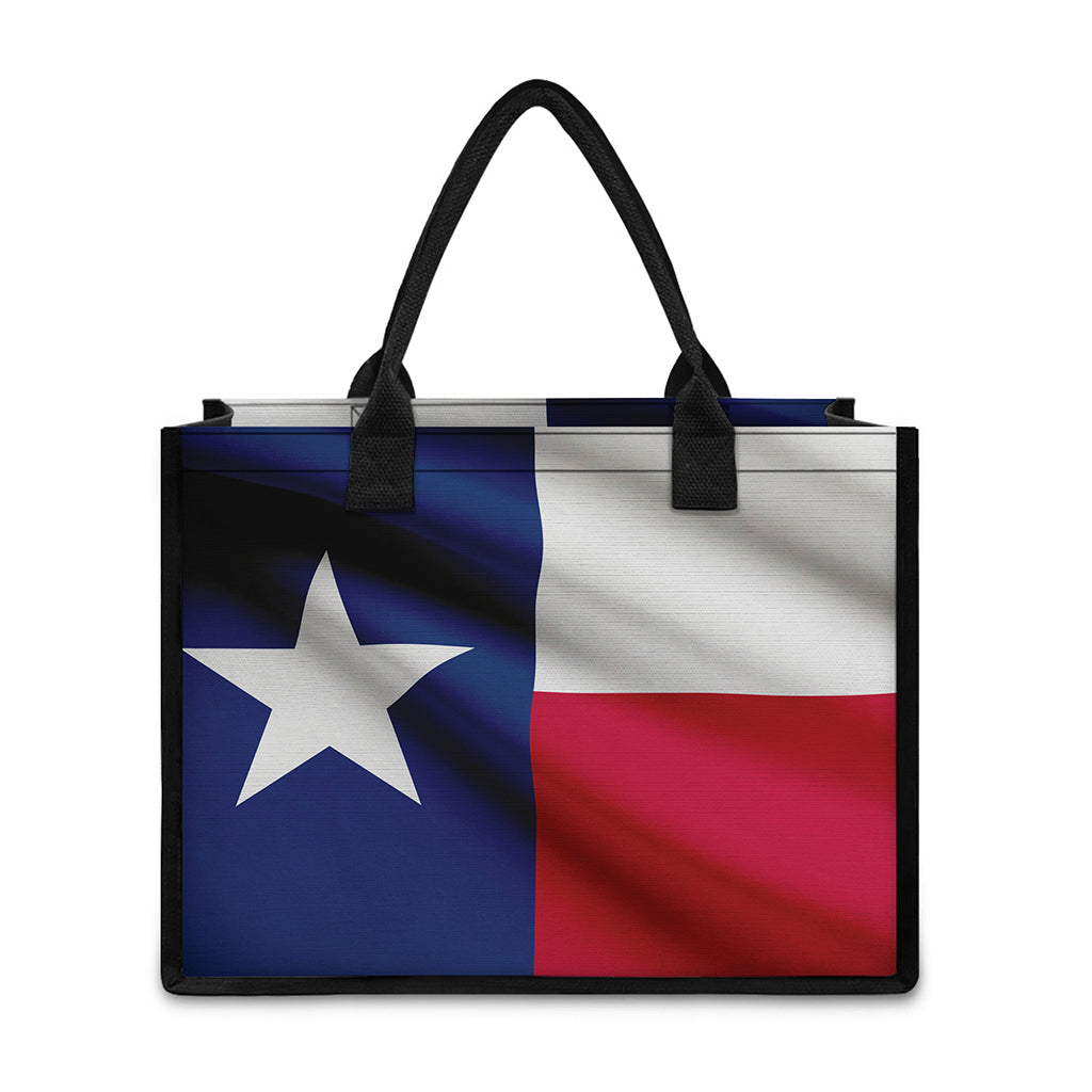 Flag Of Texas Print Canvas Tote Bag