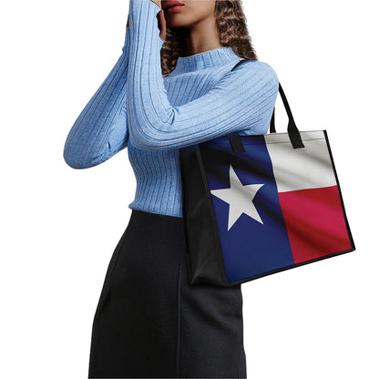 Flag Of Texas Print Canvas Tote Bag