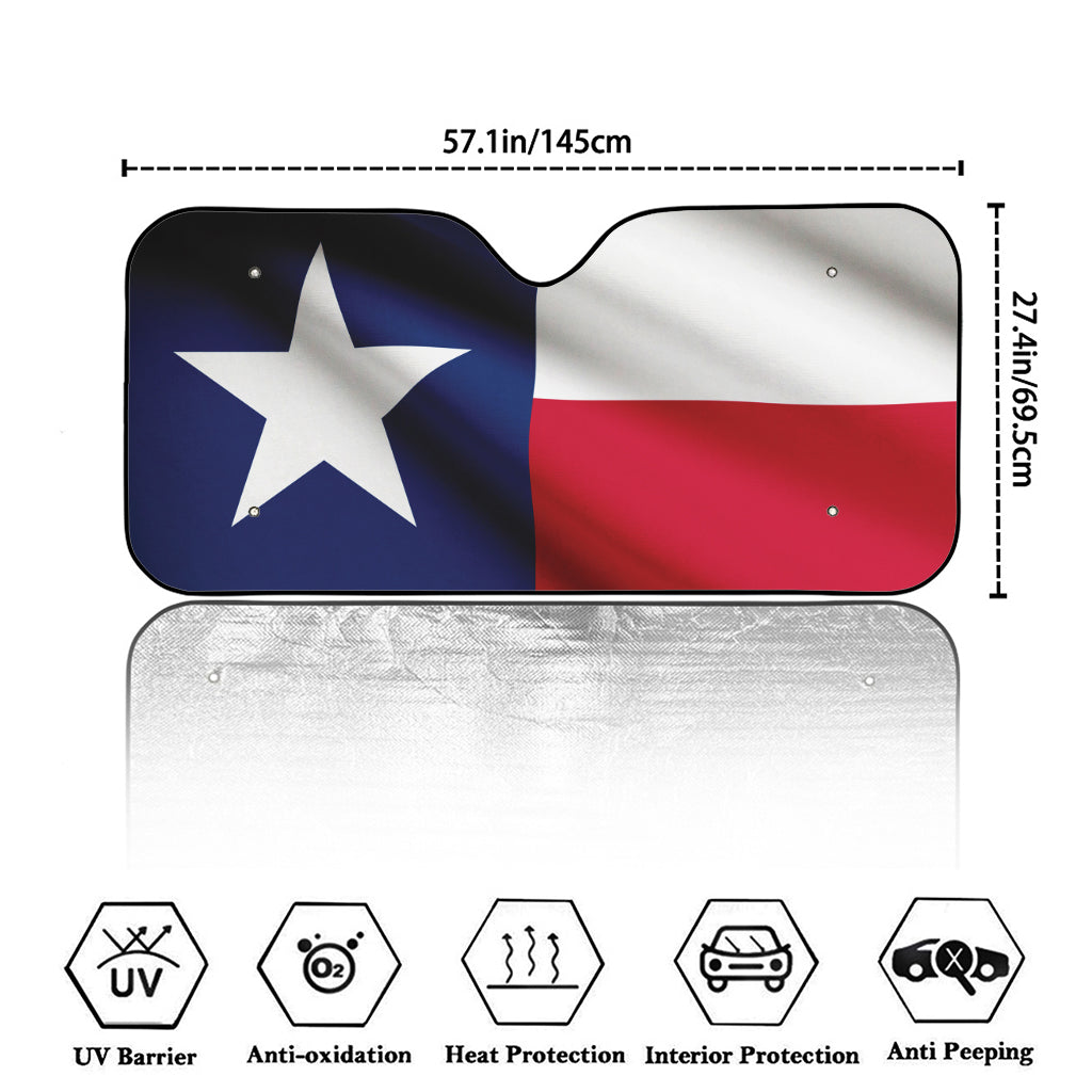 Flag Of Texas Print Car Windshield Sun Shade