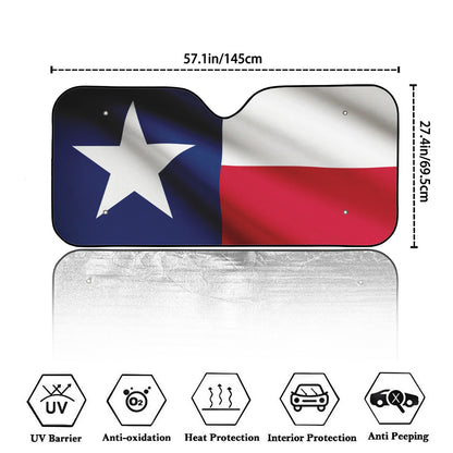 Flag Of Texas Print Car Windshield Sun Shade