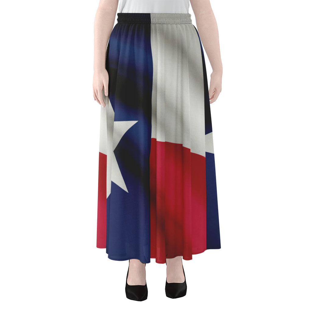 Flag Of Texas Print Chiffon Maxi Skirt