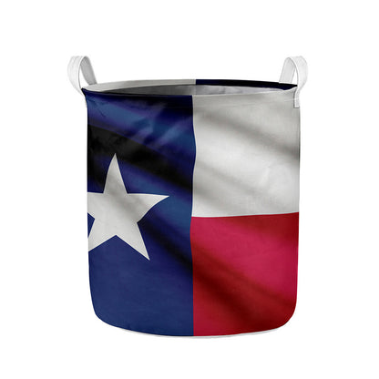 Flag Of Texas Print Collapsible Laundry Basket