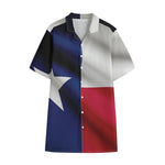 Flag Of Texas Print Cotton Hawaiian Shirt