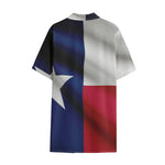 Flag Of Texas Print Cotton Hawaiian Shirt