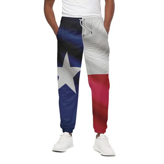 Flag Of Texas Print Cotton Pants