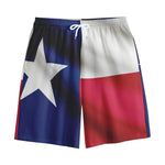 Flag Of Texas Print Cotton Shorts