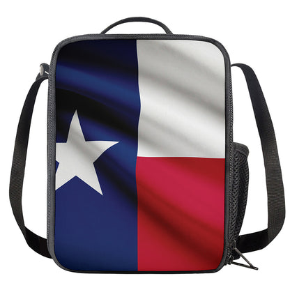 Flag Of Texas Print Crossbody Lunch Bag