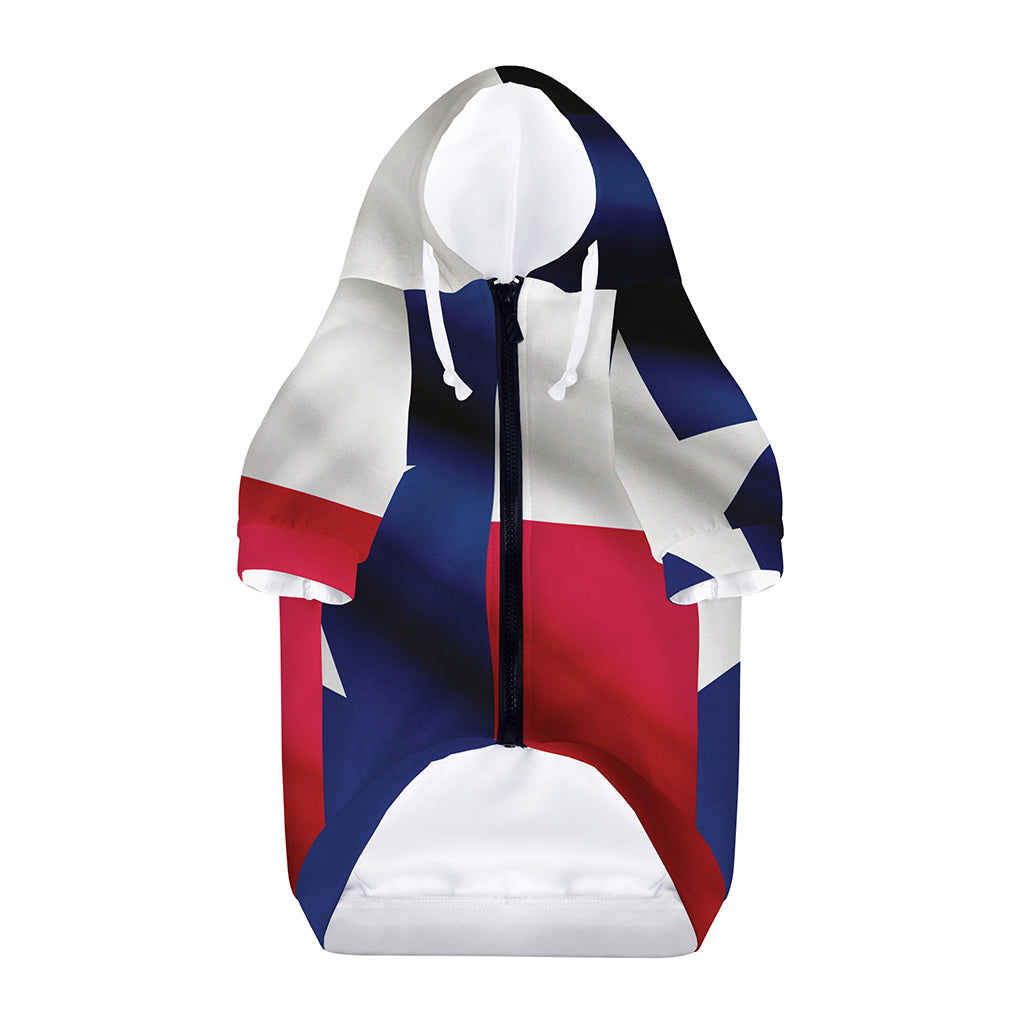 Flag Of Texas Print Dog Zip Up Hoodie