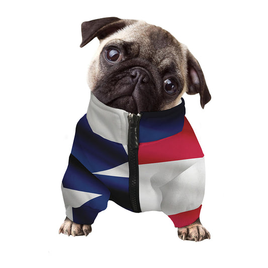 Flag Of Texas Print Dog Zip Up Jacket