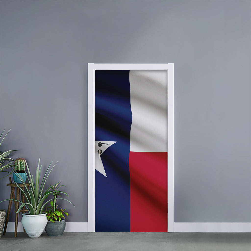 Flag Of Texas Print Door Sticker