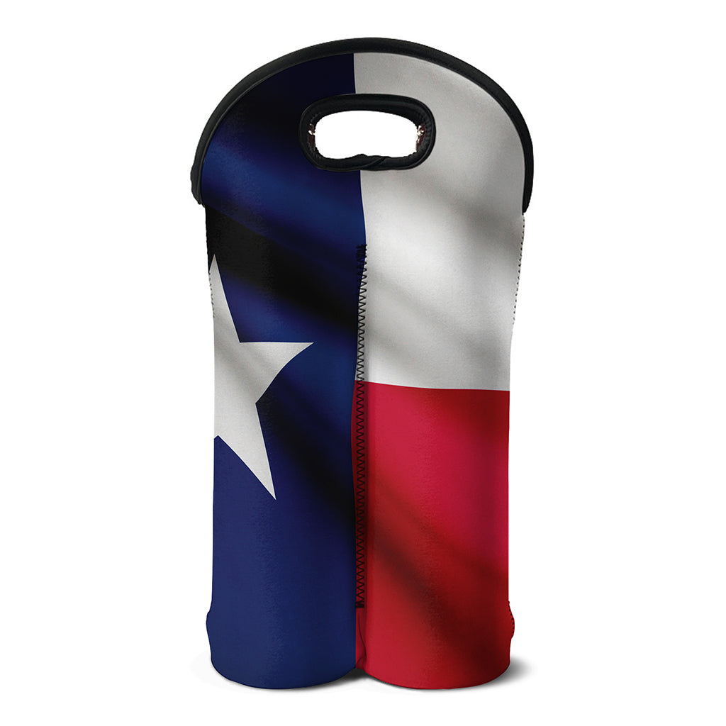 Flag Of Texas Print Double Neoprene Wine Tote