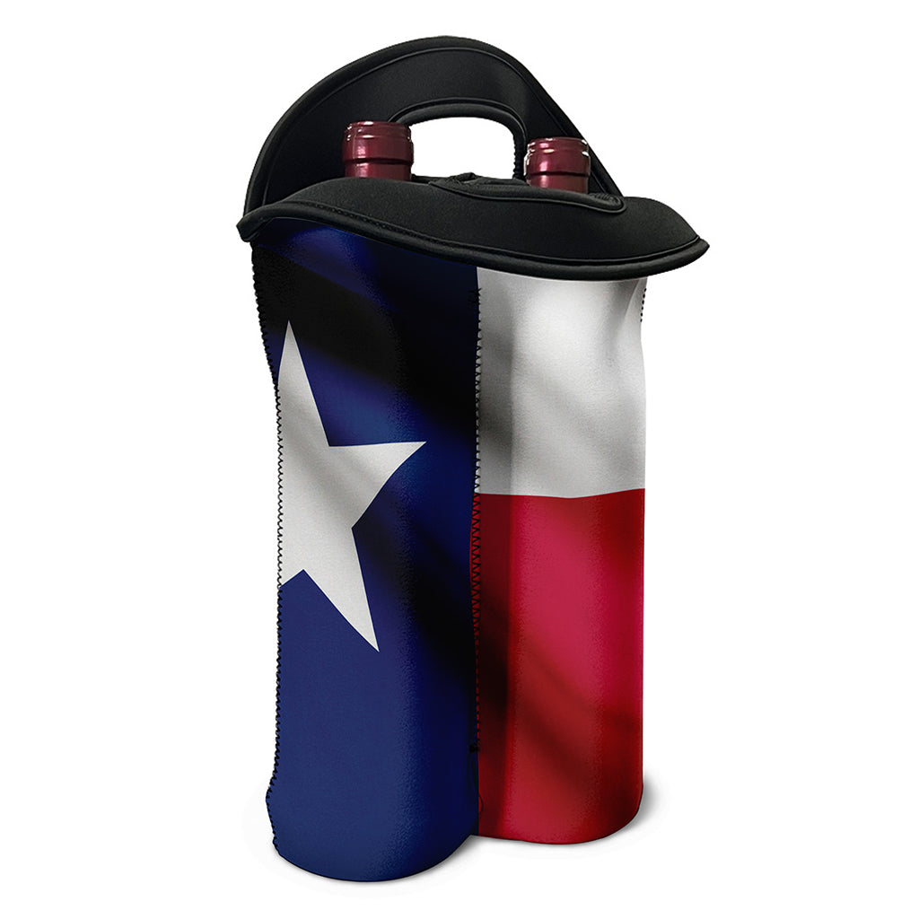Flag Of Texas Print Double Neoprene Wine Tote