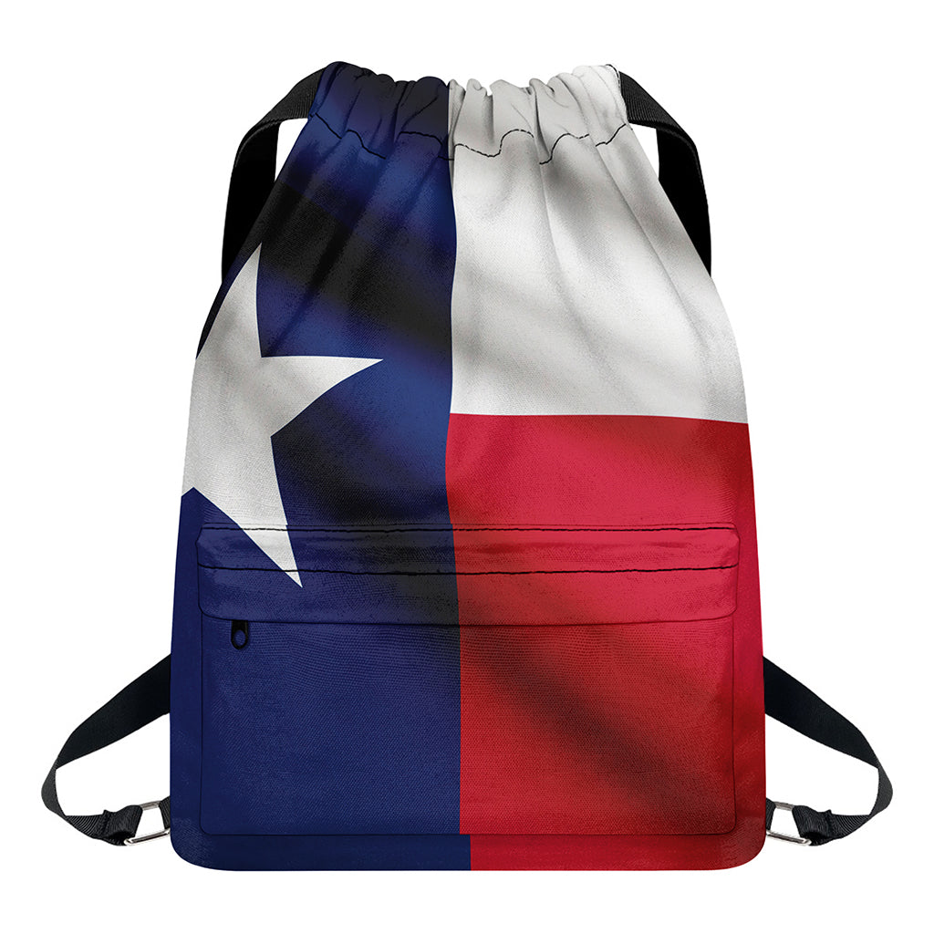 Flag Of Texas Print Drawstring Backpack