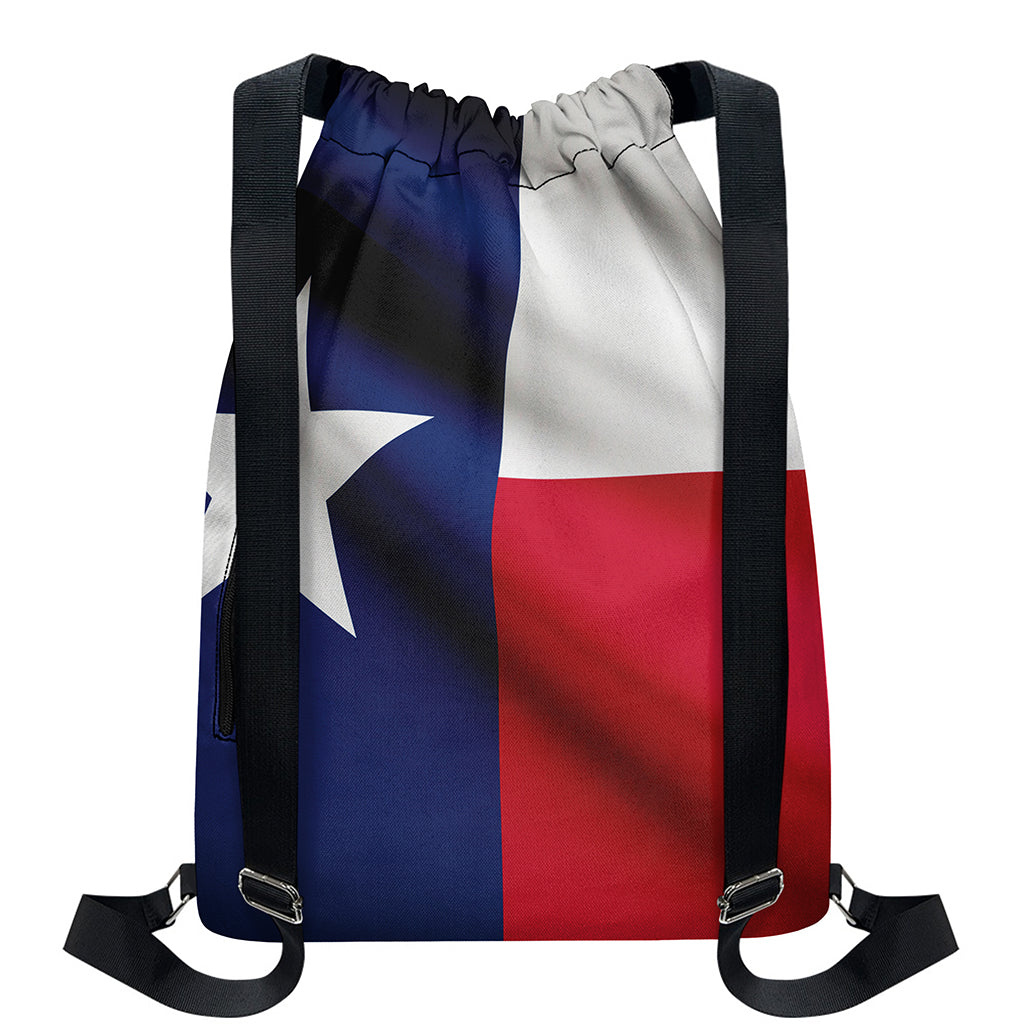 Flag Of Texas Print Drawstring Backpack