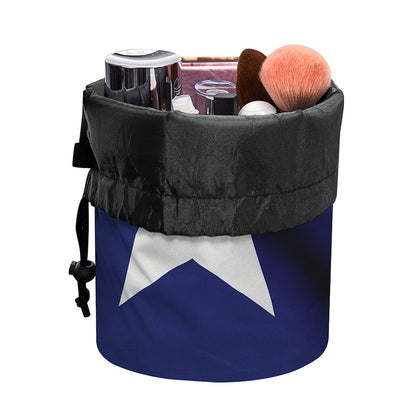 Flag Of Texas Print Drawstring Makeup Bag
