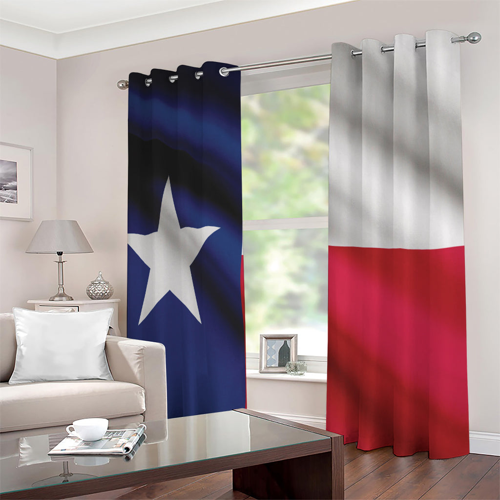 Flag Of Texas Print Extra Wide Grommet Curtains
