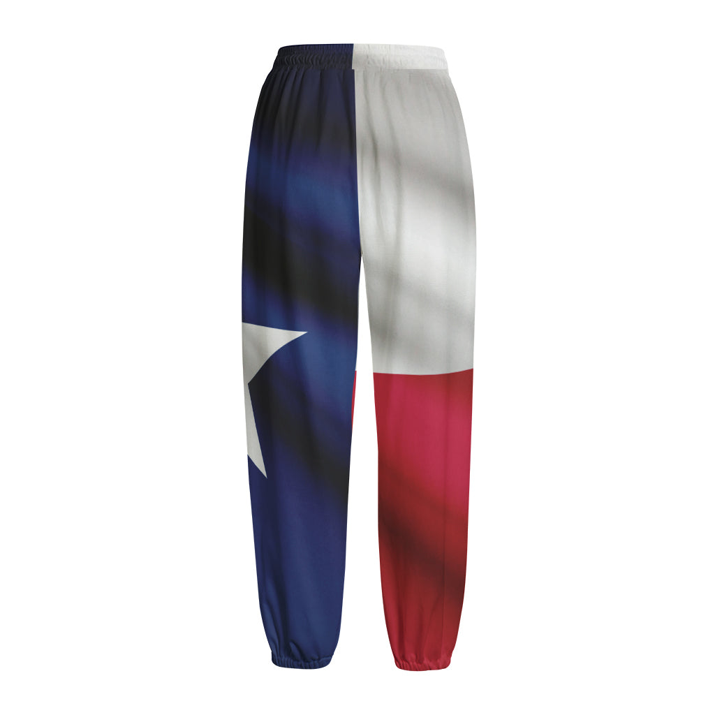 Flag Of Texas Print Fleece Lined Knit Pants