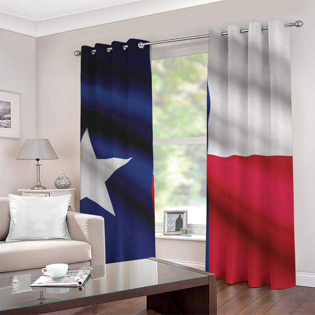 Flag Of Texas Print Grommet Curtains