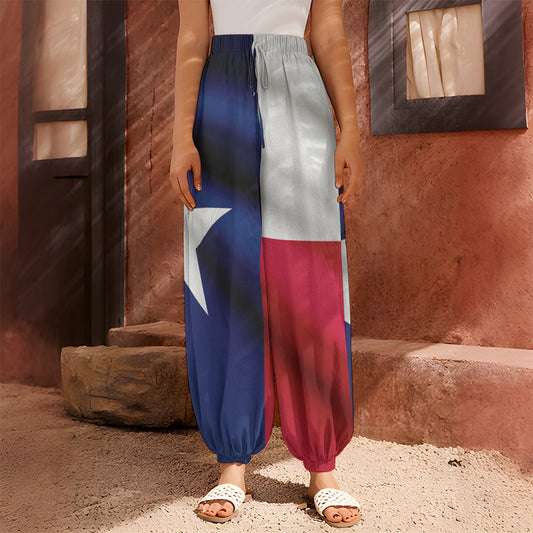 Flag Of Texas Print Harem Pants