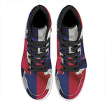 Flag Of Texas Print High Top Leather Sneakers