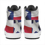 Flag Of Texas Print High Top Leather Sneakers