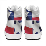 Flag Of Texas Print High Top Leather Sneakers
