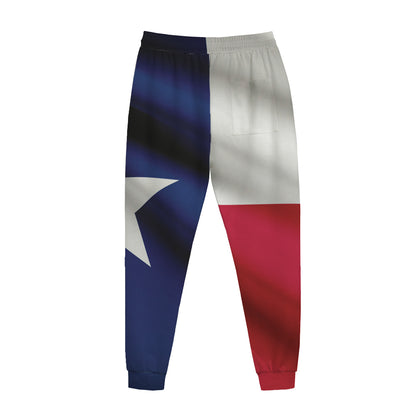 Flag Of Texas Print Jogger Pants