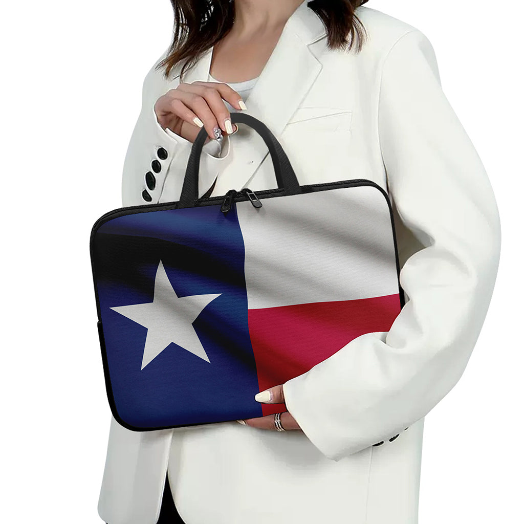 Flag Of Texas Print Laptop Sleeve With Handle