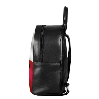 Flag Of Texas Print Leather Backpack